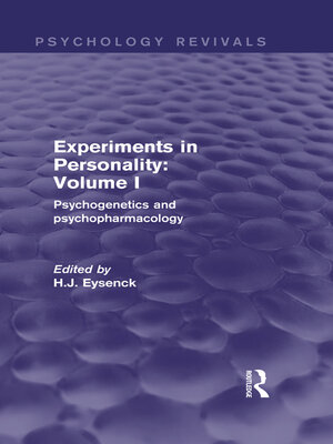 cover image of Experiments in Personality